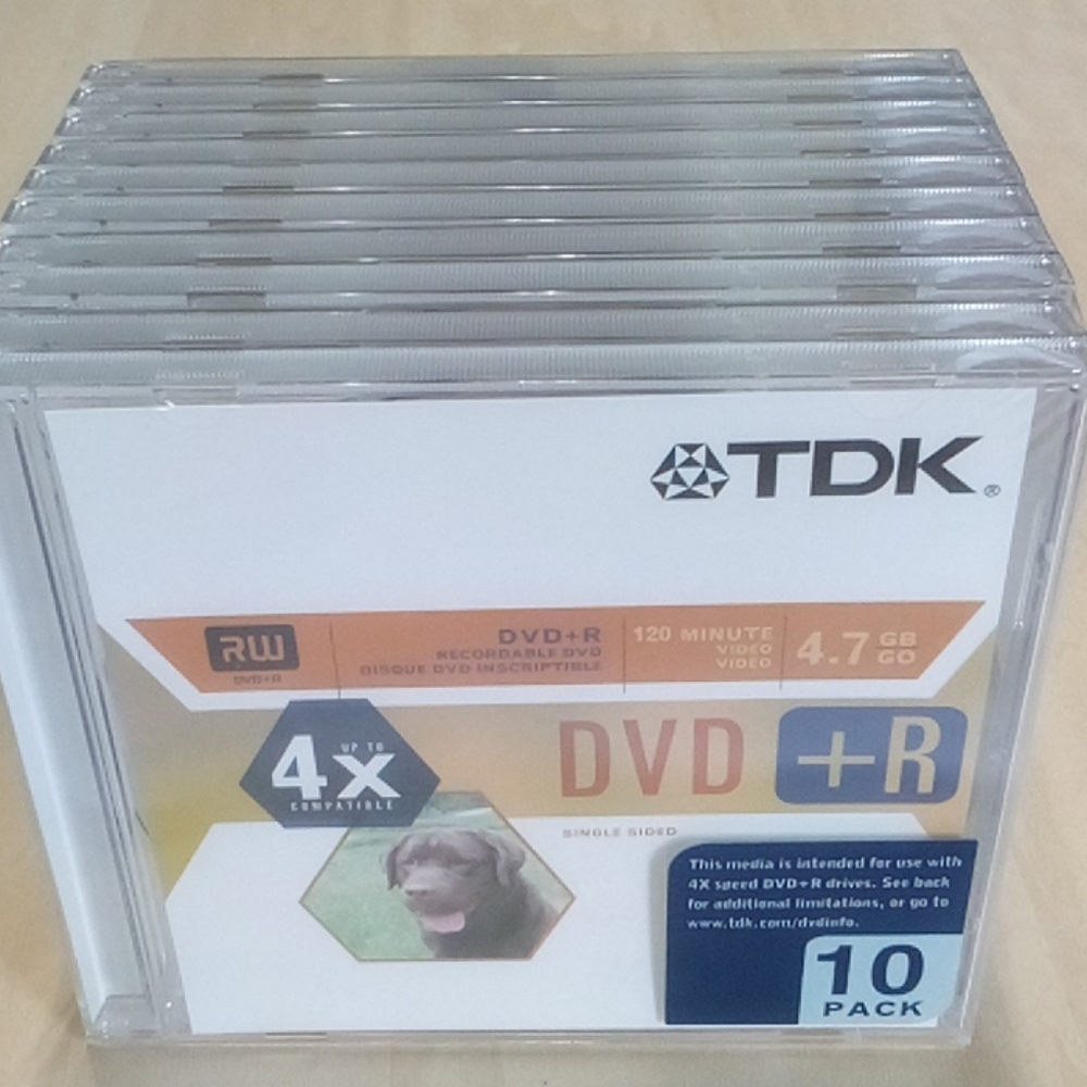 2/$20 NEW TDK 4x DVD+R 10 Pack